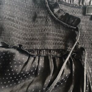 Belldini 2X Elegant Black Textured rouched detailed Blouse
